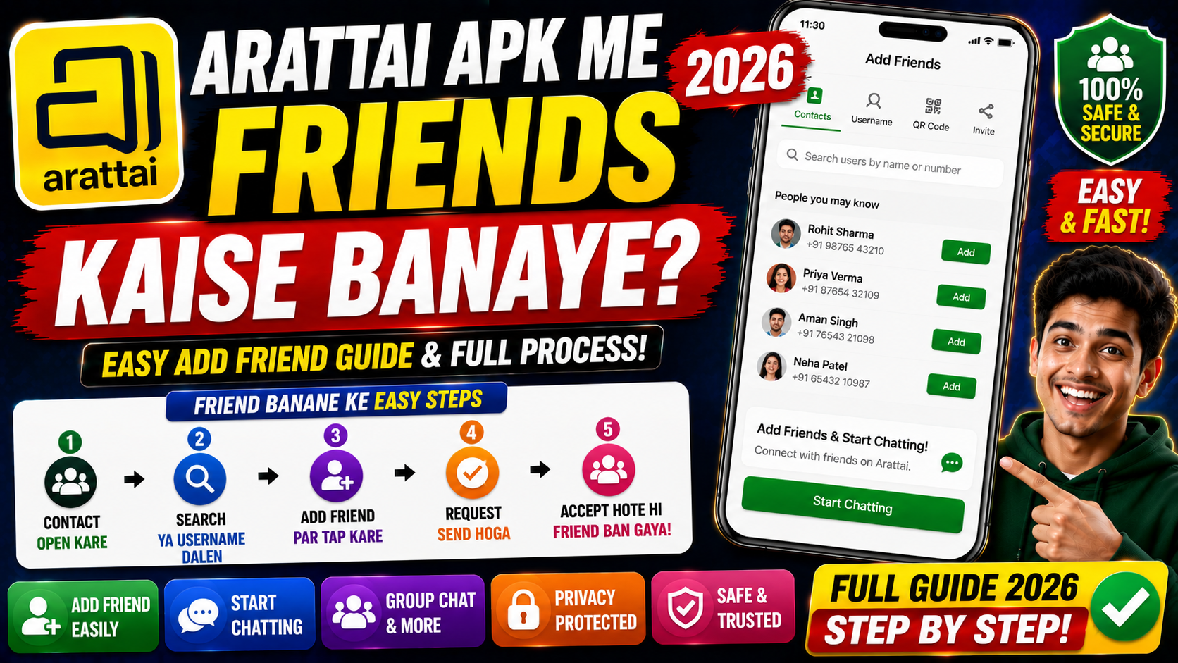 Arattai APK Me Friends Kaise Banaye 2026