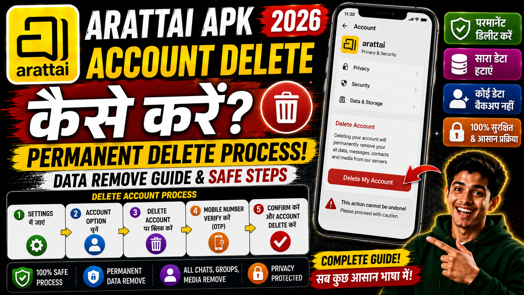 Arattai APK Account Delete Kaise Kare 2026