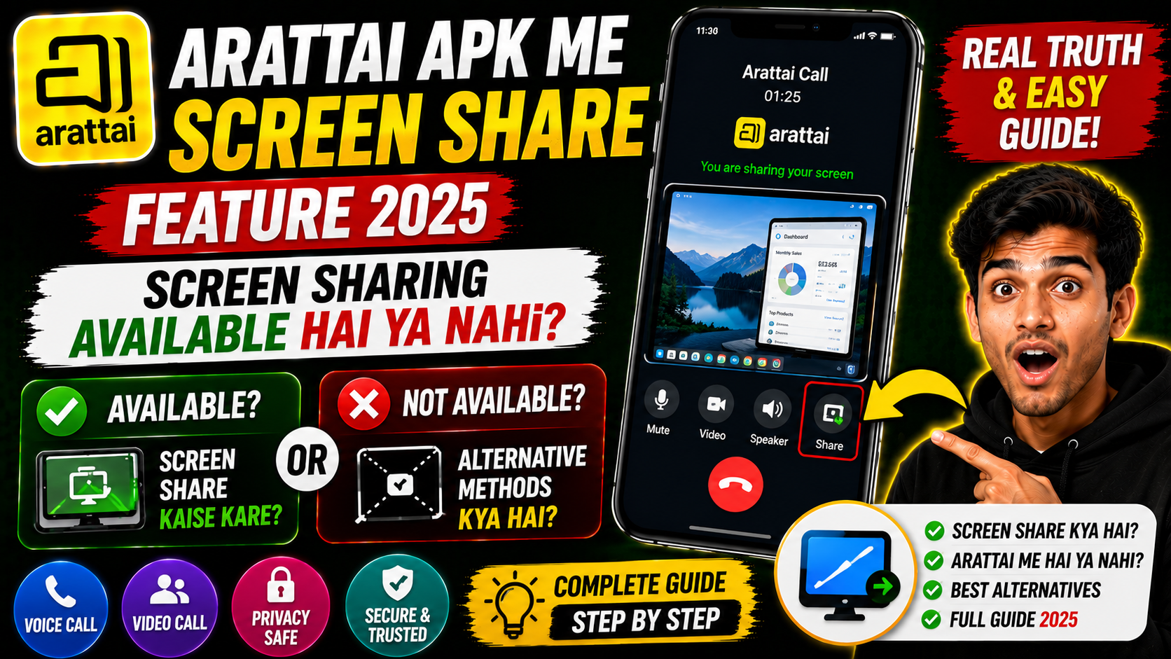 Arattai APK Me Screen Share Feature 2025