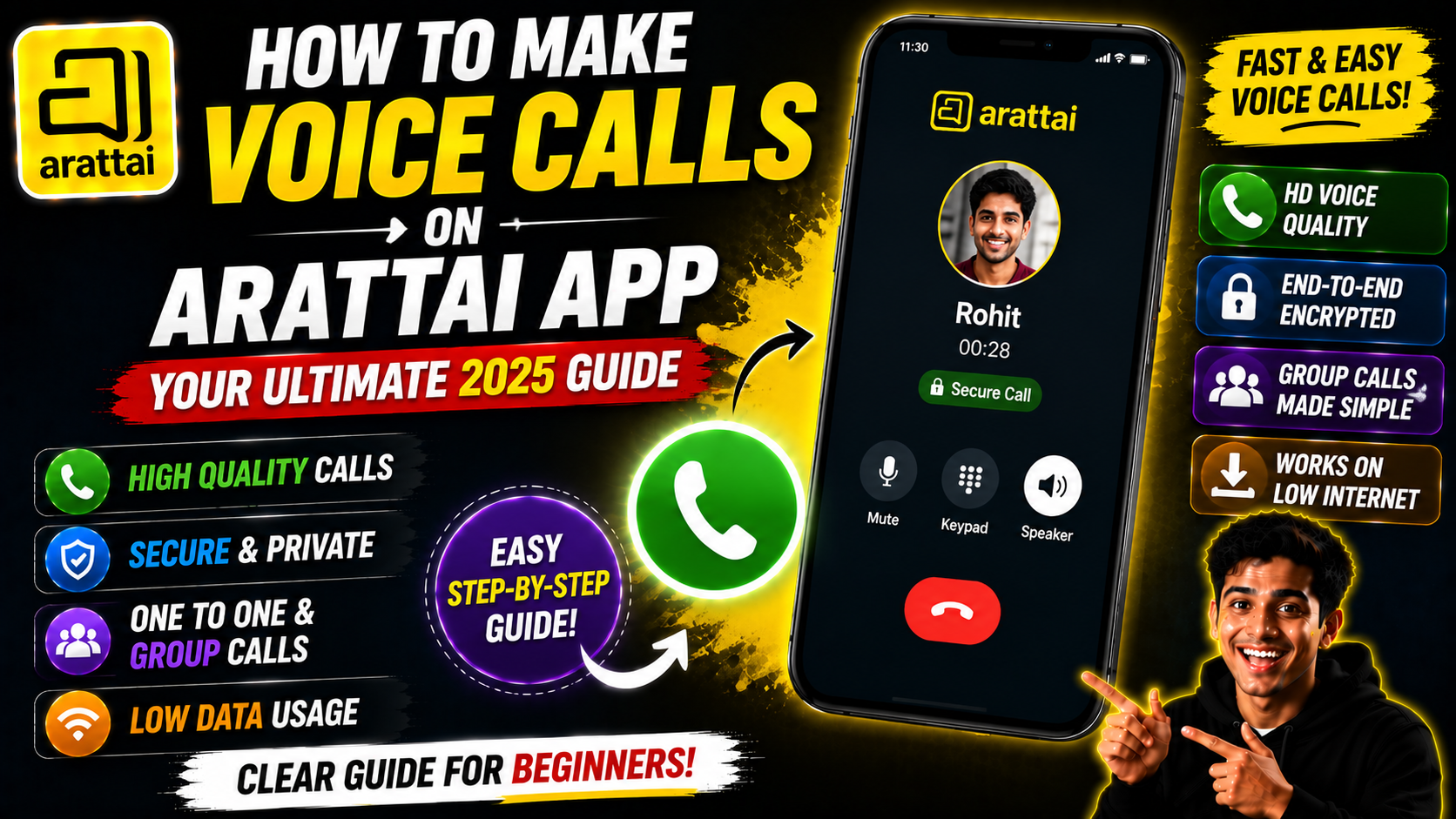 How to Make Voice Calls on Arattai App