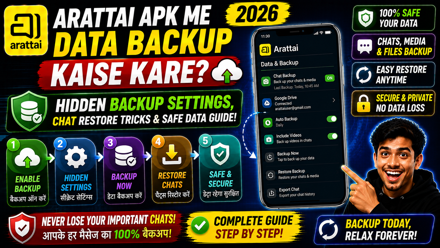 Arattai APK Me Data Backup Kaise Kare 2026