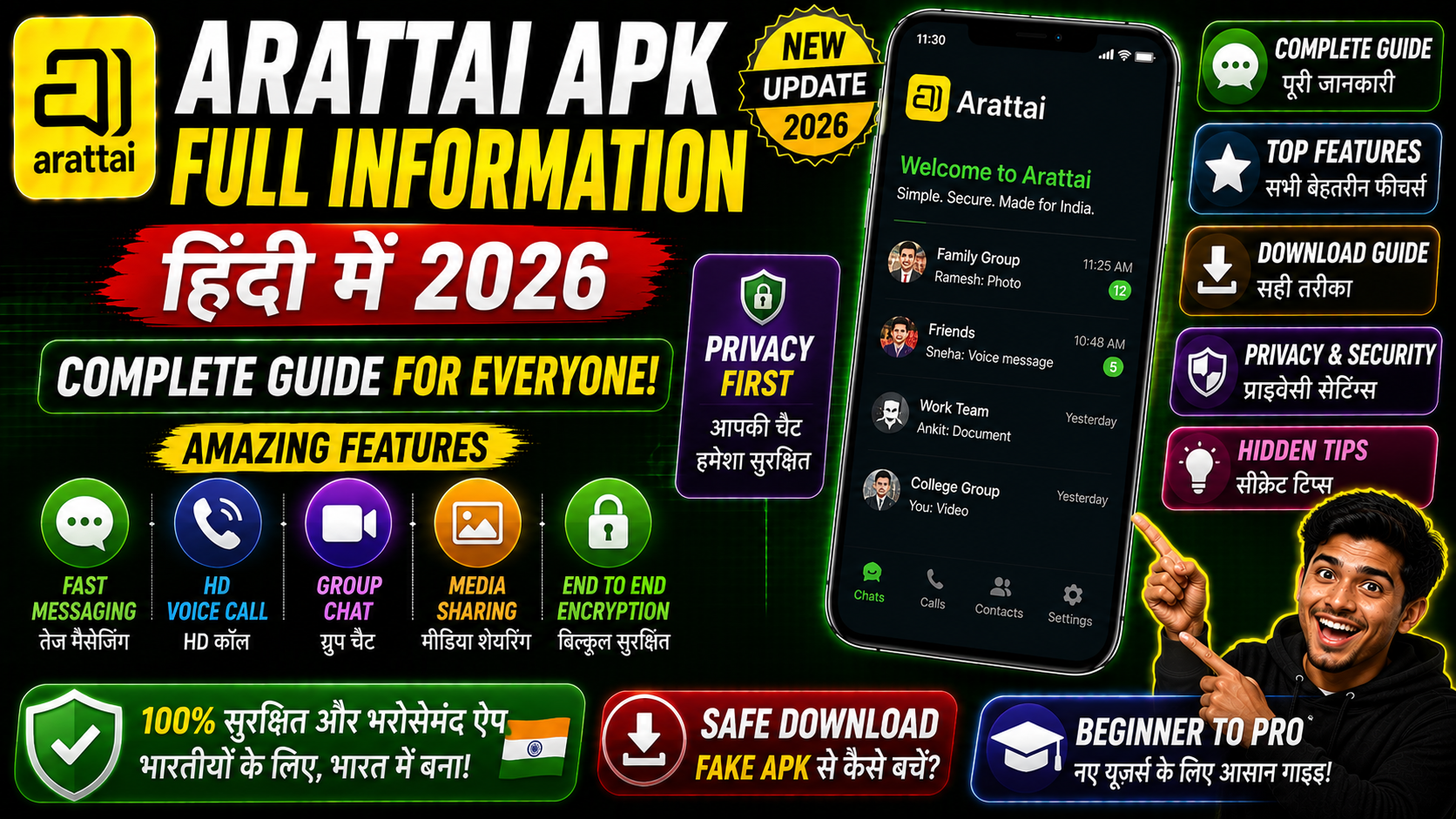 Arattai APK Full Information Hindi Me 2026